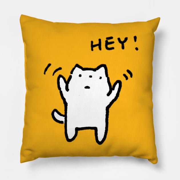 The Cat who says hey Pillow by wally11