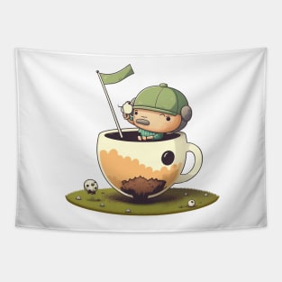 Tea Off Golf Tapestry