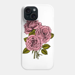 Pink roses bouquet Phone Case