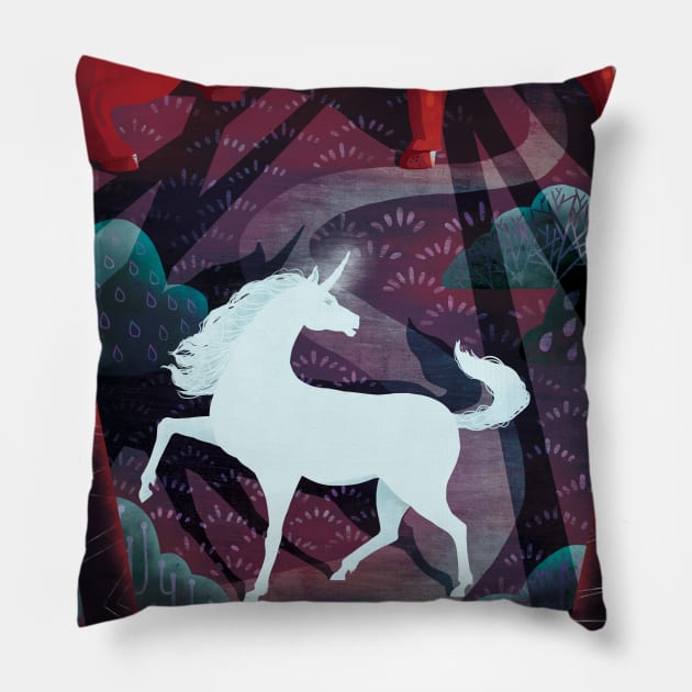 The Unicorn And The Bull Pillow by beesants