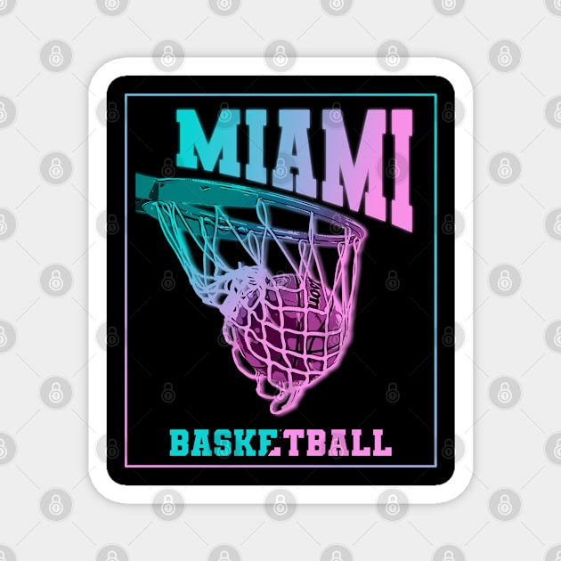 Miami basketball/ Fanart // Glow / Vectorart Magnet by Aloenalone