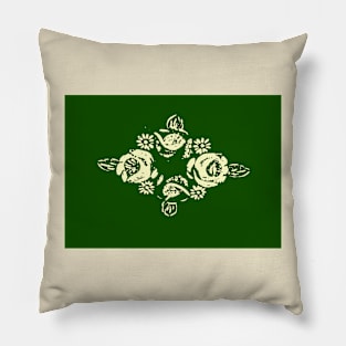 Canal flowers on green Pillow
