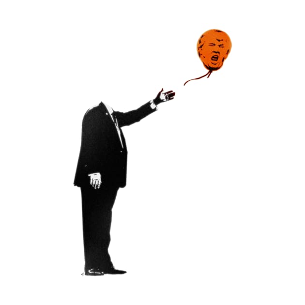 man with orange balloon by SIXDTEES