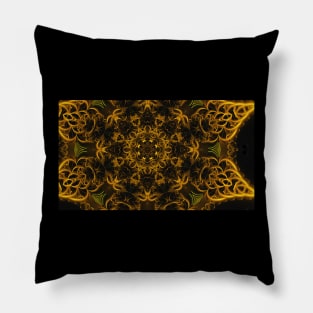 Golden Flower Mandala Pillow