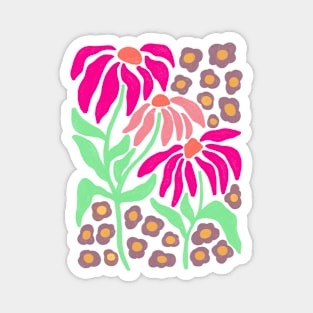 Retro Matisse Flower Design Magnet