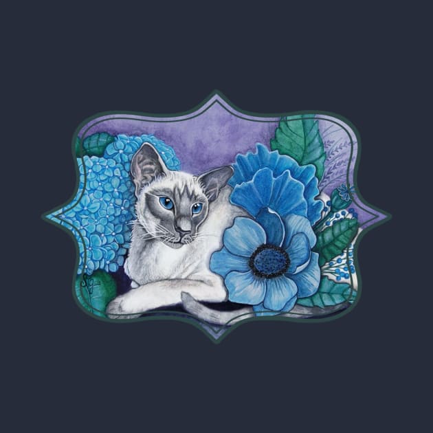 Blue Point Siamese Cat by SandraGale Art