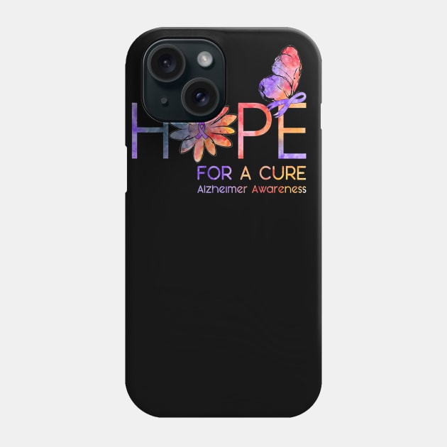 Hope For A Cure Alzheimer Awareness Flower Phone Case by jordanfaulkner02