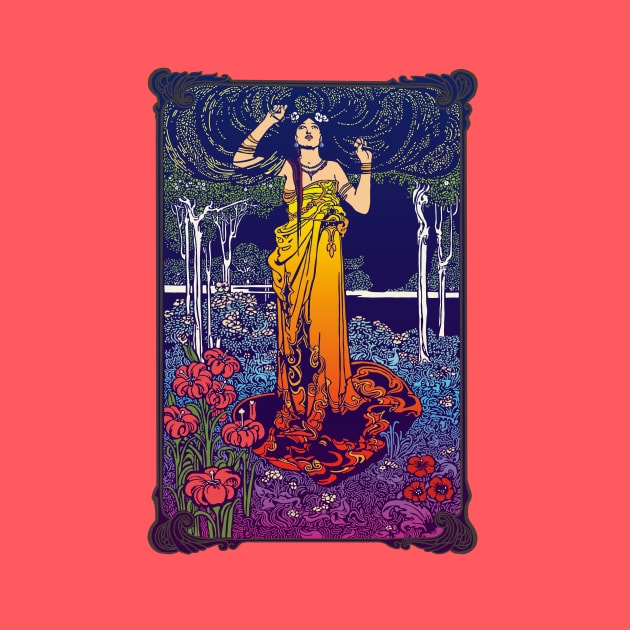 Art Nouveau Lady (orange/pink) by Soth Studio