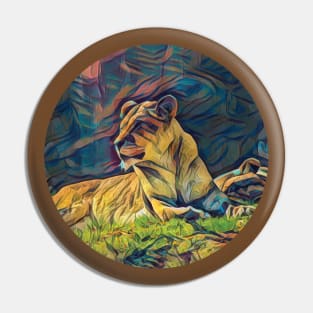 Lion lying in the sun Pin