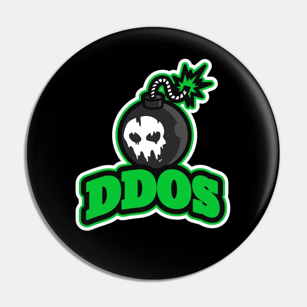 Hacker DDoS Attack Pin by Cyber Club Tees