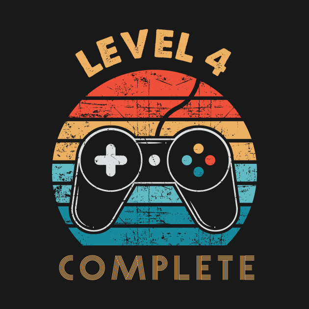 4th Anniversary Gift, Funny 4 Year Anniversary, Fathers Day Gift, Video Game Shirt, Anniversay Gifts for Husband, Gamer Dad Gift, Level 4 by kokowaza