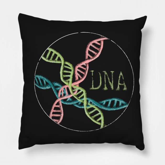 DNA. Fun pastel science design. Pillow by StephJChild