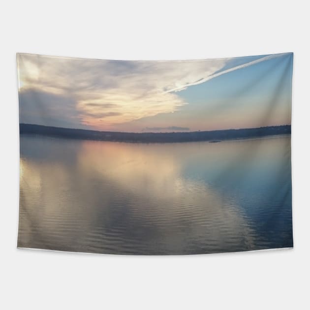 Beautiful photography of ocean waves and sunset sky landscape USA nature lovers Tapestry by BoogieCreates