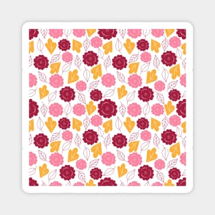 Flowers and Leaf Pattern Magnet