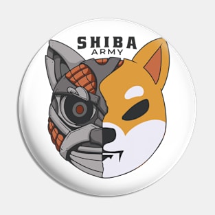 shiba, shiba dog, shiba crypto, crypto shiba, shiba cryptocurrency, robot dog, dog robot, dog army Pin