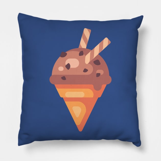 Chocolate Ice Cream Cone Pillow by IvanDubovik
