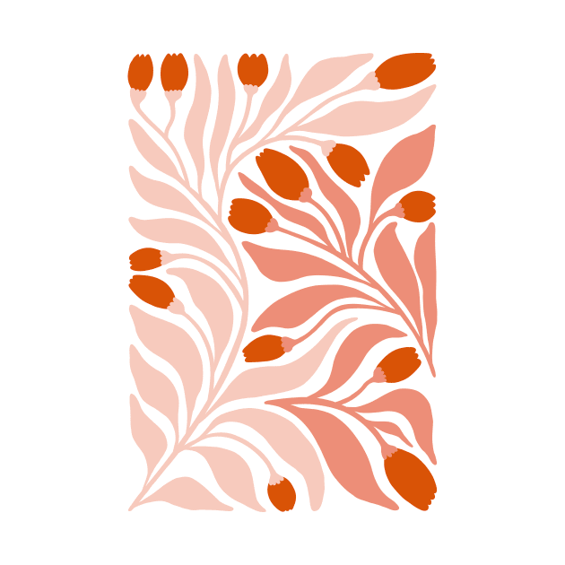 Terra Peach Abstract Florals by JunkyDotCom