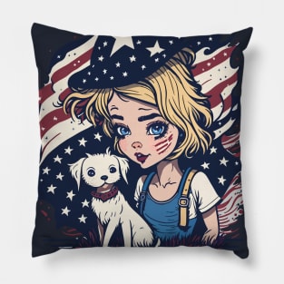 Patriotic Cat Mother Pillow