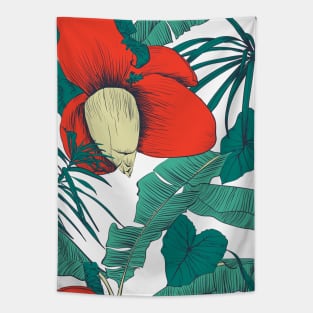 Seamless tropical pattern with banana palms Tapestry