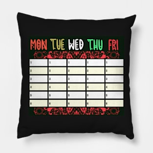 SCHOOL TIMETABLE Pillow