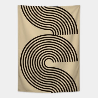 neutral lines pattern 70s style mid century modern abstract Tapestry