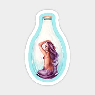 Purple Bottled Mermaid Magnet