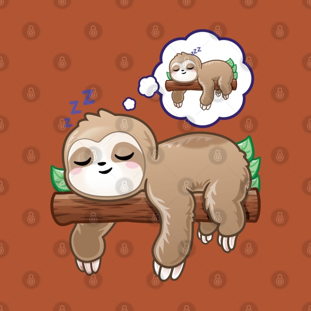 Funny Sloth Sleeping and Dreaming of Sleeping by PnJ