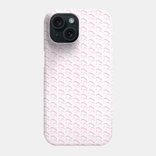 Pink heart shape pattern, and landscape white background Phone Case