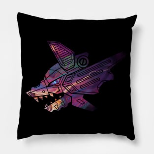 Mecha Robot Wolf | Cosmic Cataclysm Pillow