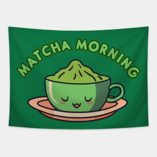 Matcha Morning A Cute Cup Of Matcha For Tea Lovers Tapestry