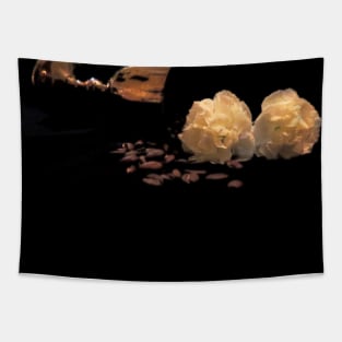 Coffee and Carnations -  Baroque Inspired Dark Still Life Photo Tapestry