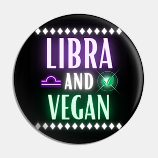 Libra and Vegan Retro Style Neon Pin