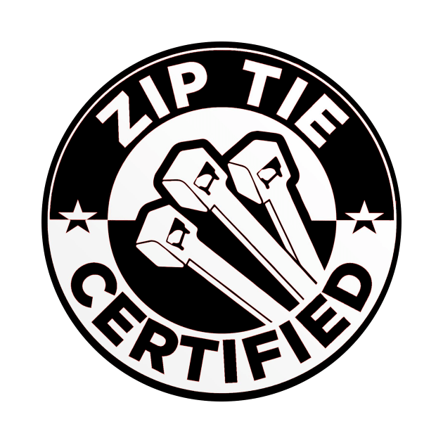 Zip Tie Certified Sticker Funny Technician Mechanic Electrician Construction by QuortaDira