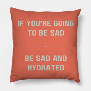 "BE SAD AND HYDRATED" - Funny drink water motivation work ethic quote Pillow