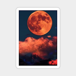 Halloween orange sky orange moon orange cloud Aesthetic Magnet