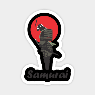 Samurai in the moon Magnet