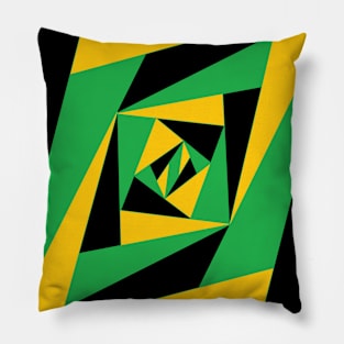 green black and yellow triangles Pillow