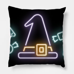 Witch Hat in Neon Optics Pillow