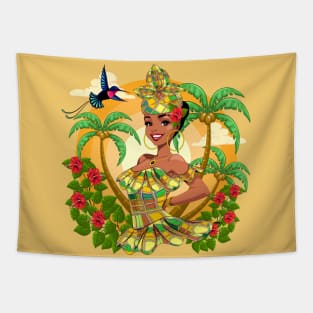 Caribbean girl Beautiful Smile Tapestry