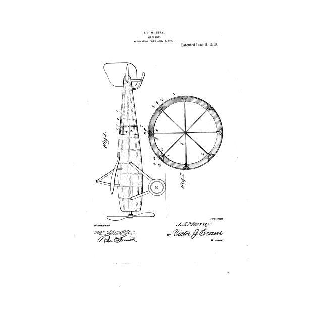 Airplane Patent Drawing by skstring