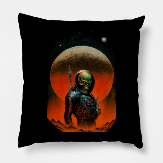 Evil Alien Pillow by difrats