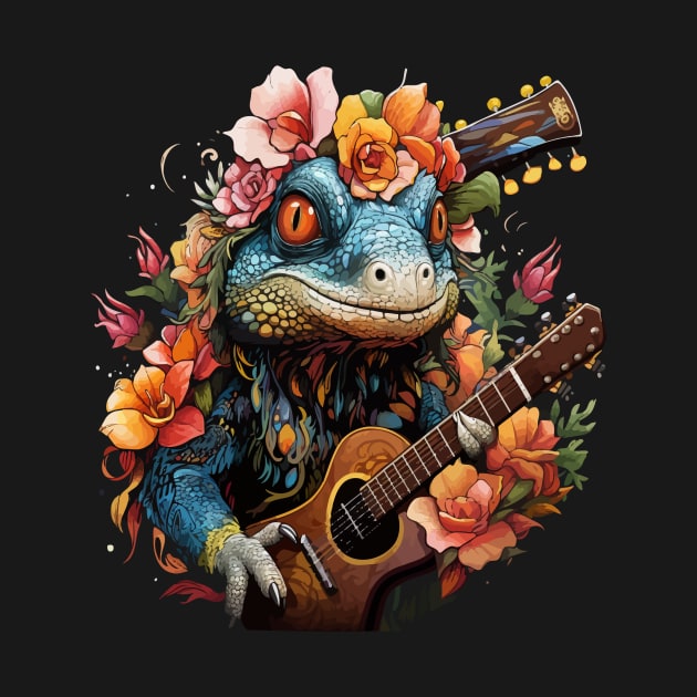 Gecko Playing Guitar by JH Mart