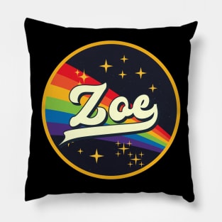 Zoe // Rainbow In Space Vintage Style Pillow