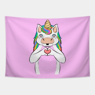 unicorn cute, funny and loving Tapestry