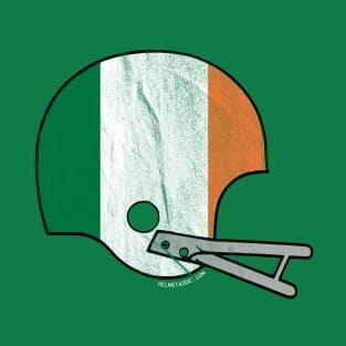 Irish Flag American Football Helmet (Distressed) T-Shirt