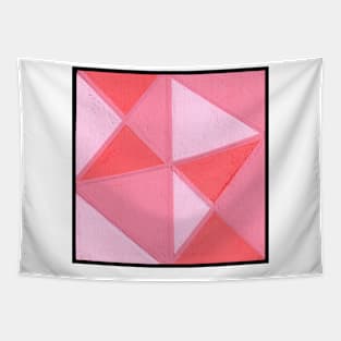 Coral Pink Geometric Abstract Acrylic Painting Tapestry