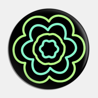 Green and turquoise flower Pin