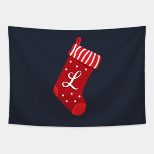 Christmas Stocking with Letter L Tapestry