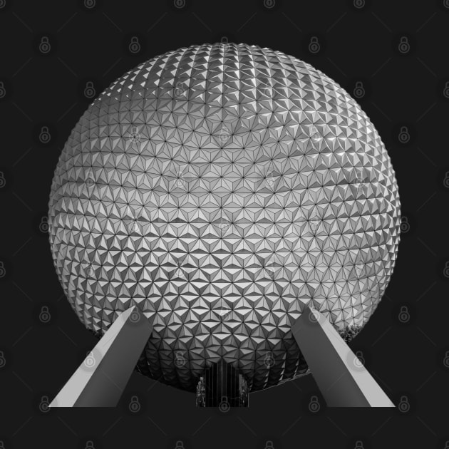 EPCOT Ball Black and White by Enzwell