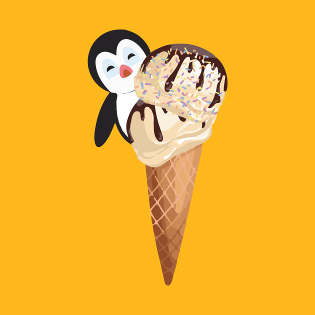 Penguin on Ice Cream by ivaostrogonac